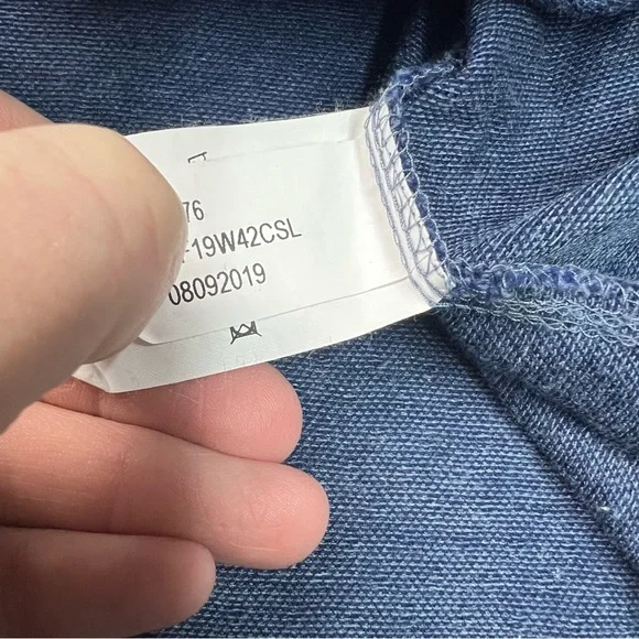 Peter Millar Shirt Mens XXL Blue Diamond Neat Button Down Long Sleeve Cotton - Picture 4 of 8